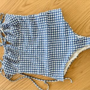 Bardot Blue and White Checkered Swimsuit